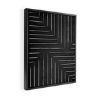 Black White Lines Minimalist Framed Canvas Print Gallery Image 2