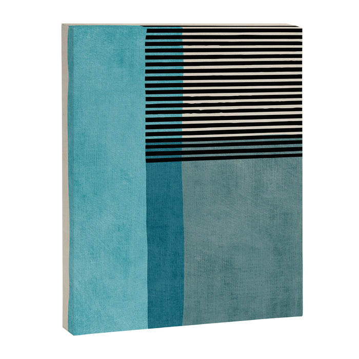 Blue Black Gray Abstract Bold Linen Wall Art 01 Canvas Print Gallery Image 1