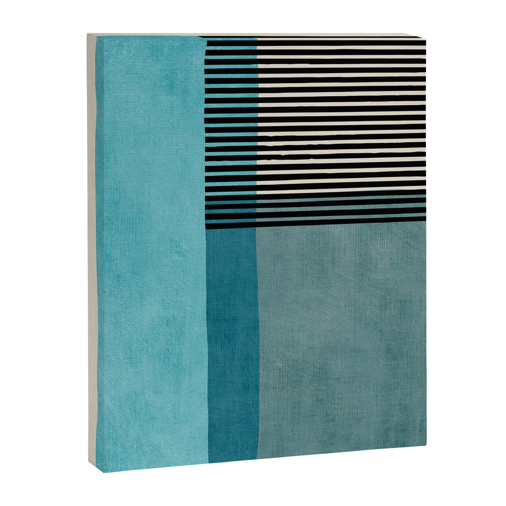 Blue Black Gray Abstract Bold Linen Wall Art 01 Canvas Print Gallery Image 6
