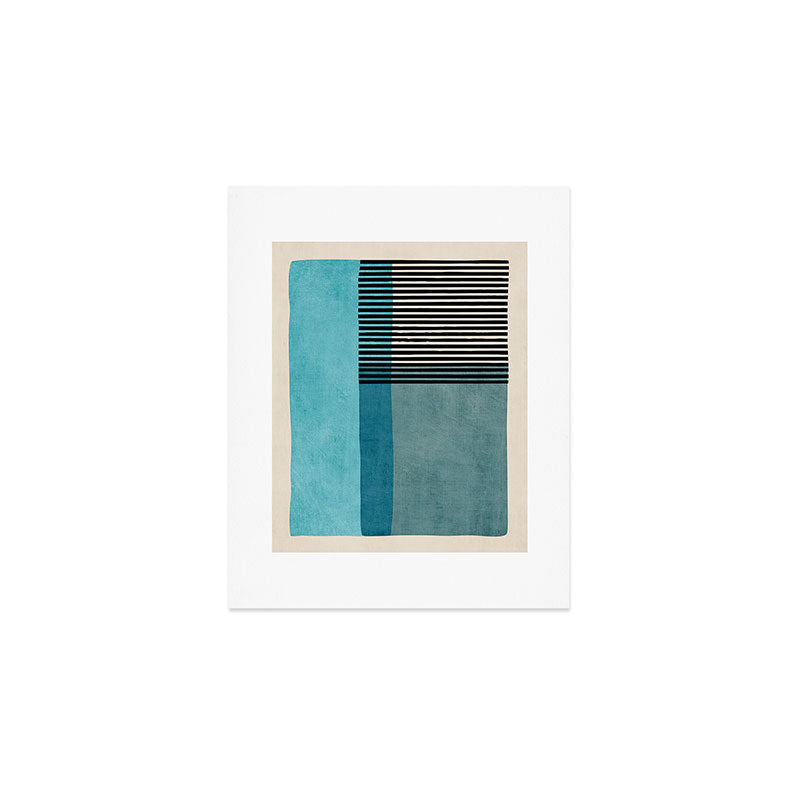 Blue Black Gray Abstract Bold Linen Wall Art 01 Art Print Gallery Image 1