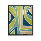 Blue Green Beige Aqua Artwork Framed Canvas Print Gallery Image 6
