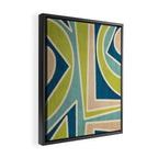 Blue Green Beige Aqua Artwork Framed Canvas Print Gallery Image 2