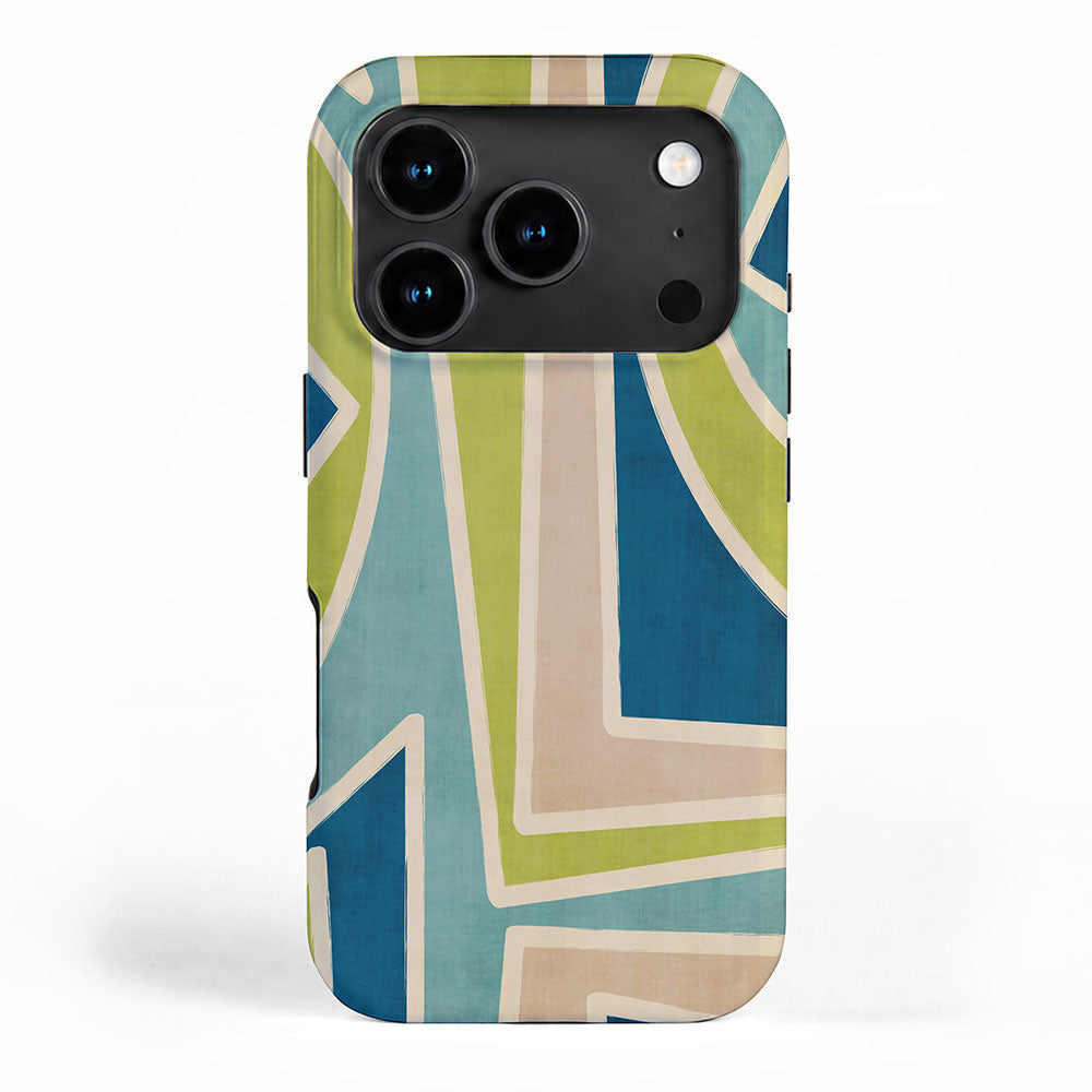 Blue Green Beige Aqua Artwork iPhone Case Gallery Image 1