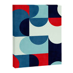 Blue Red White Navy MCM Modern Geometric Artwork Canvas Print Gallery Image 6