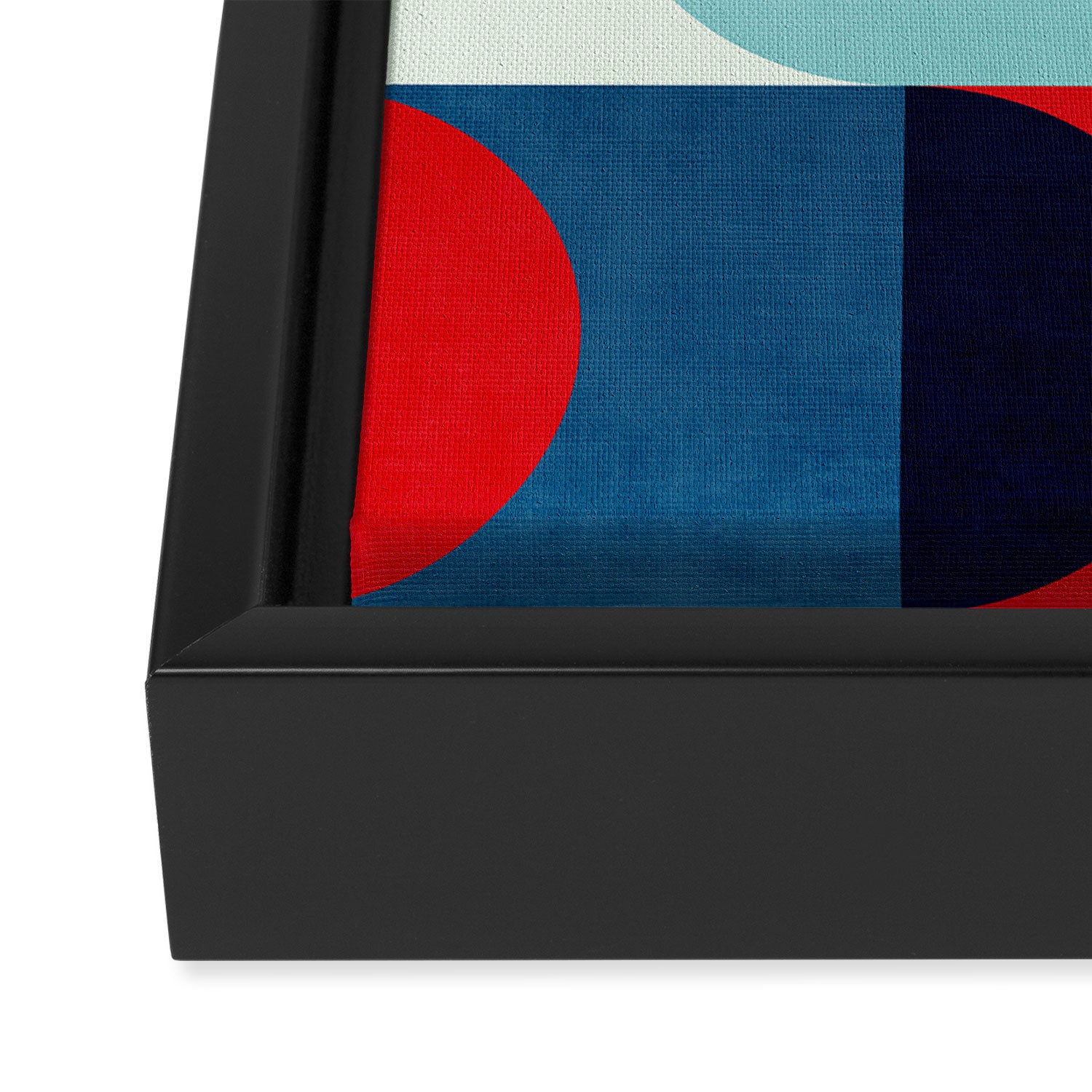 Blue Red White Navy MCM Modern Geometric Artwork Framed Canvas Print Gallery Image 3