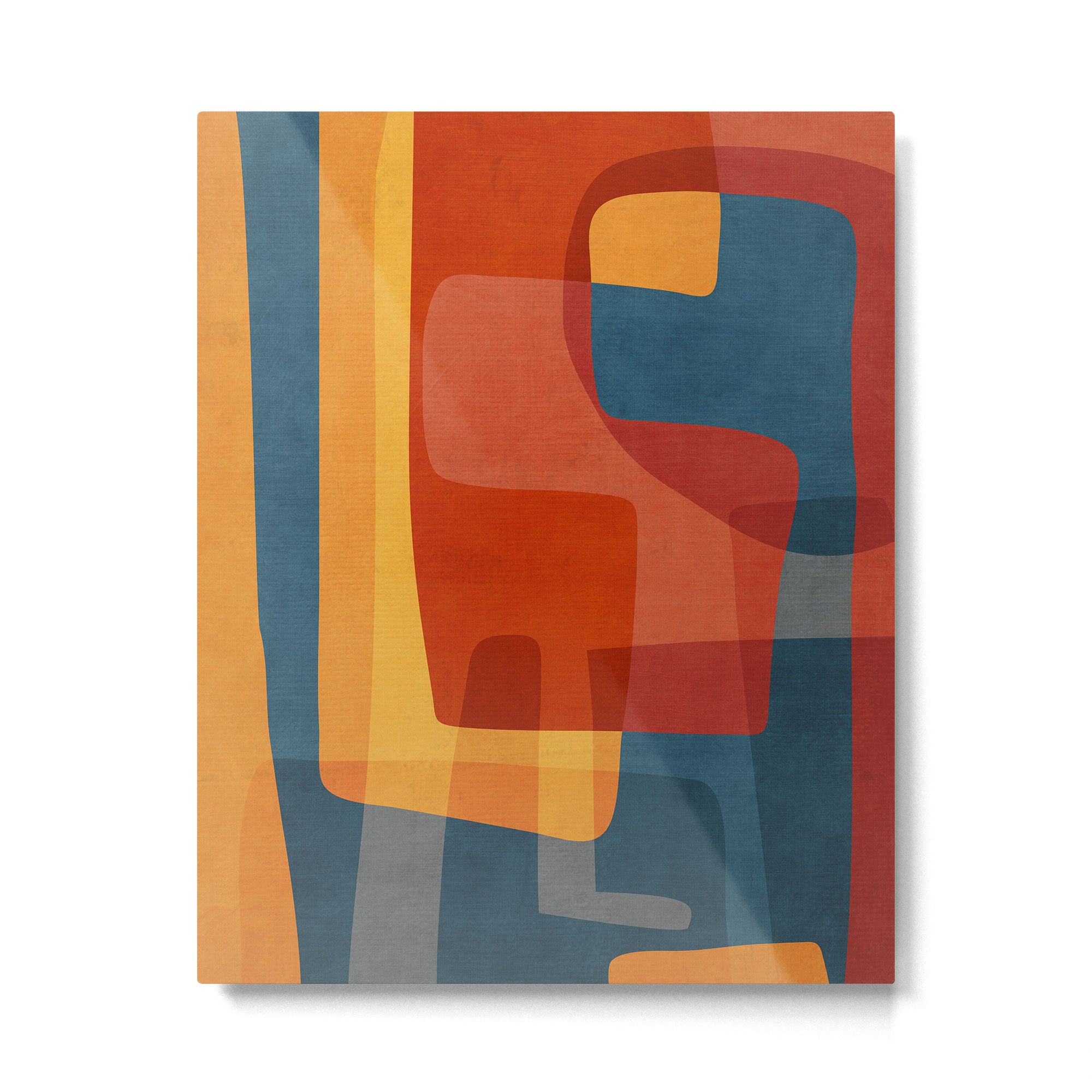 Blue Red Yellow MCM Art Metal Print Gallery Image 4