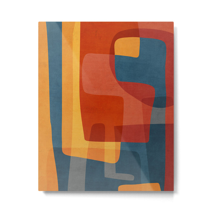 Blue Red Yellow MCM Art Metal Print Gallery Image 1