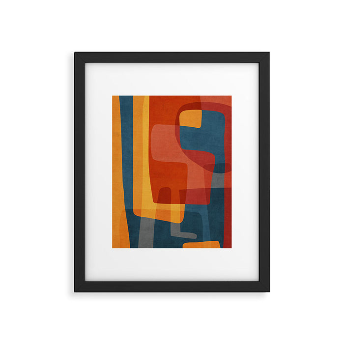 Blue Red Yellow MCM Art Framed Art Print Gallery Image 1