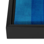 Blue Tones Linen Texture Simple Minimal Abstract  Framed Canvas Print Gallery Image 3
