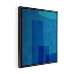 Blue Tones Linen Texture Simple Minimal Abstract  Framed Canvas Print Gallery Image 2