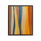 Blue Yellow Burnt-Orange Rust Abstract Artwork Framed Canvas Print Gallery Image 6