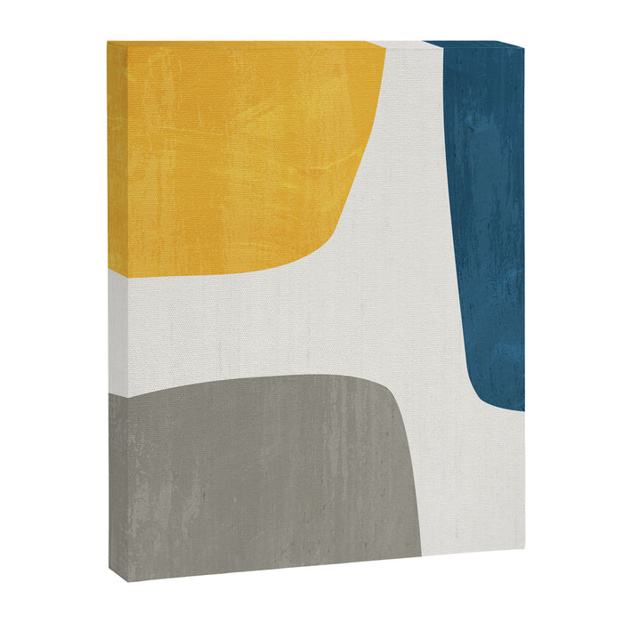 Blue & Yellow Gray Original Simple Artwork Canvas Print Gallery Image 1
