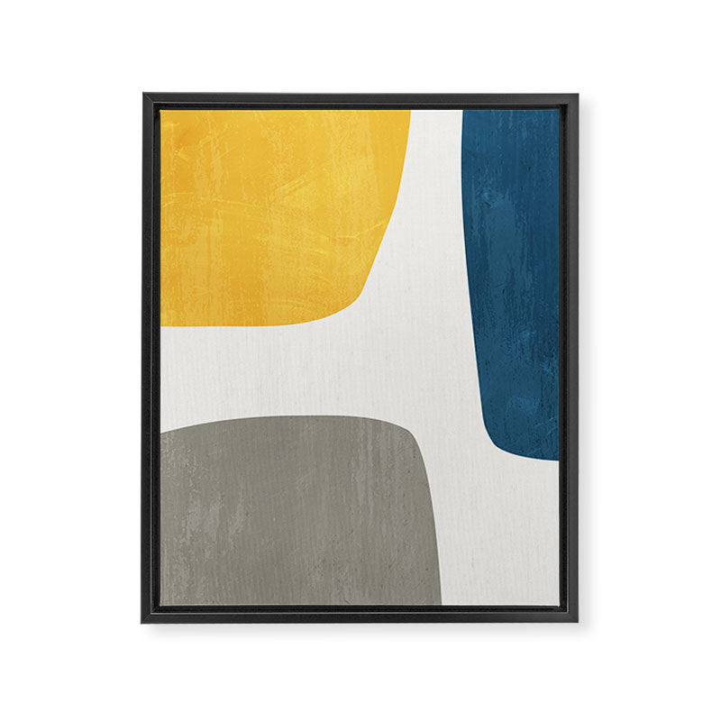Blue & Yellow Gray Original Simple Artwork Framed Canvas Print Gallery Image 6