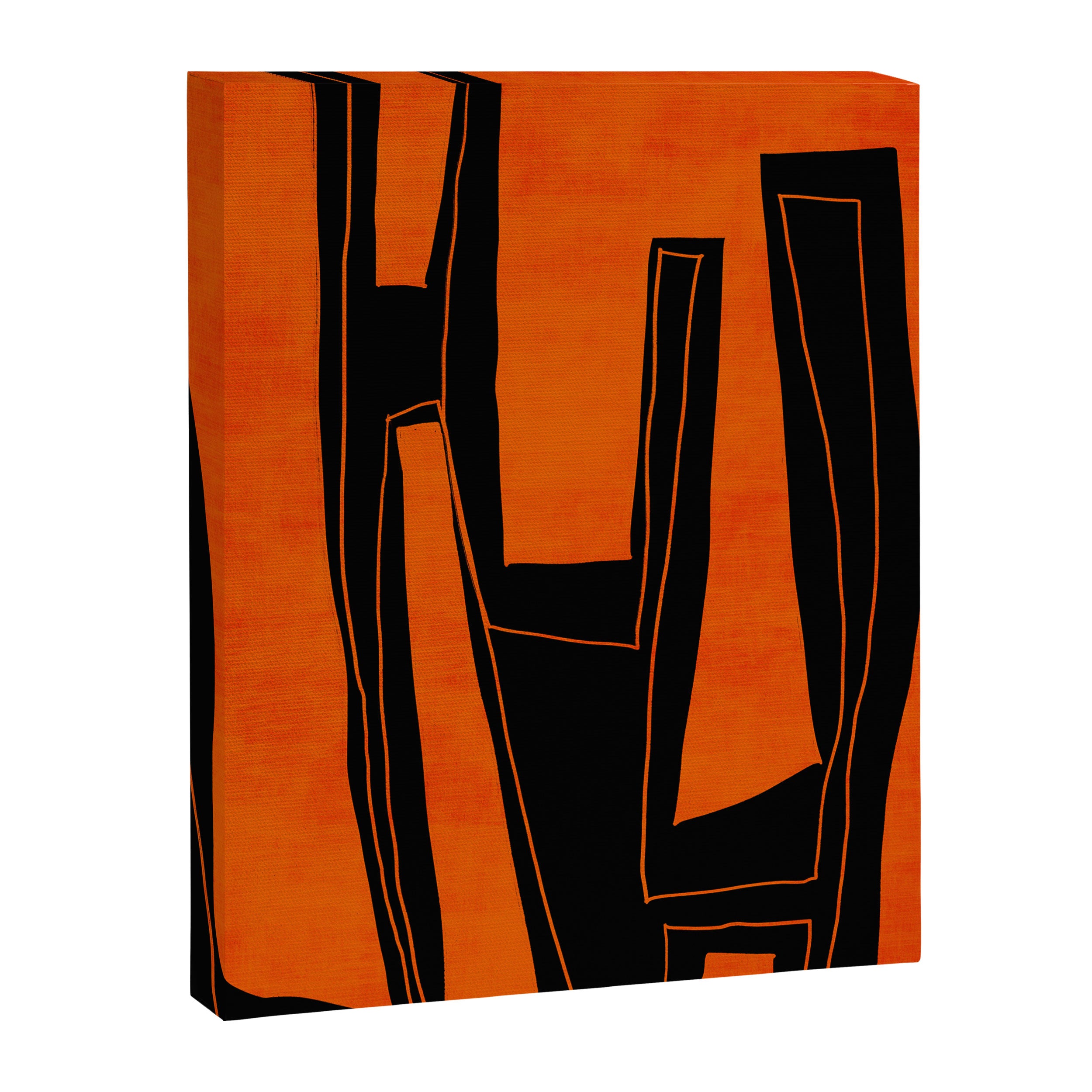 Bold Black and Orange Abstract Canvas Print Gallery Image 6