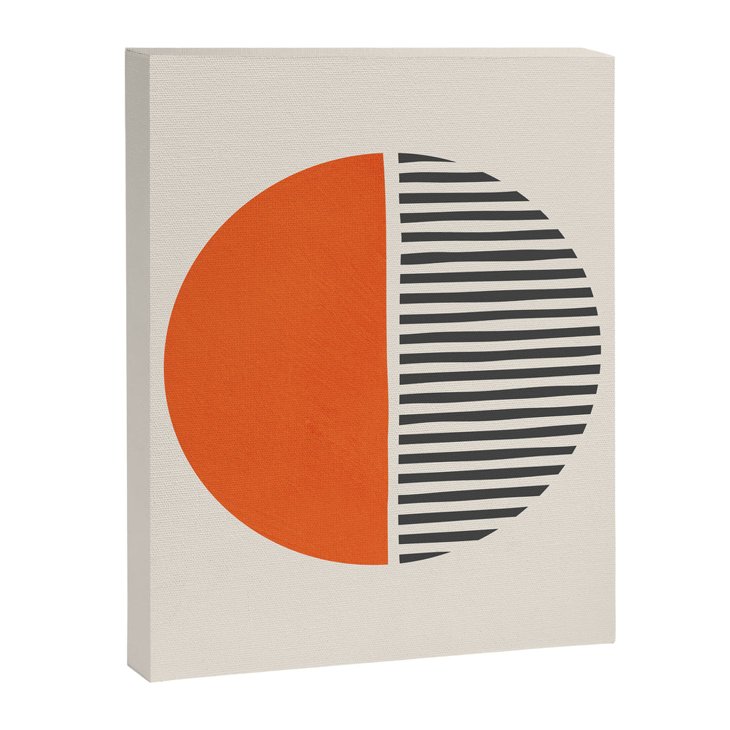 Bold Orange Circle Black Lines Canvas Print Gallery Image 6