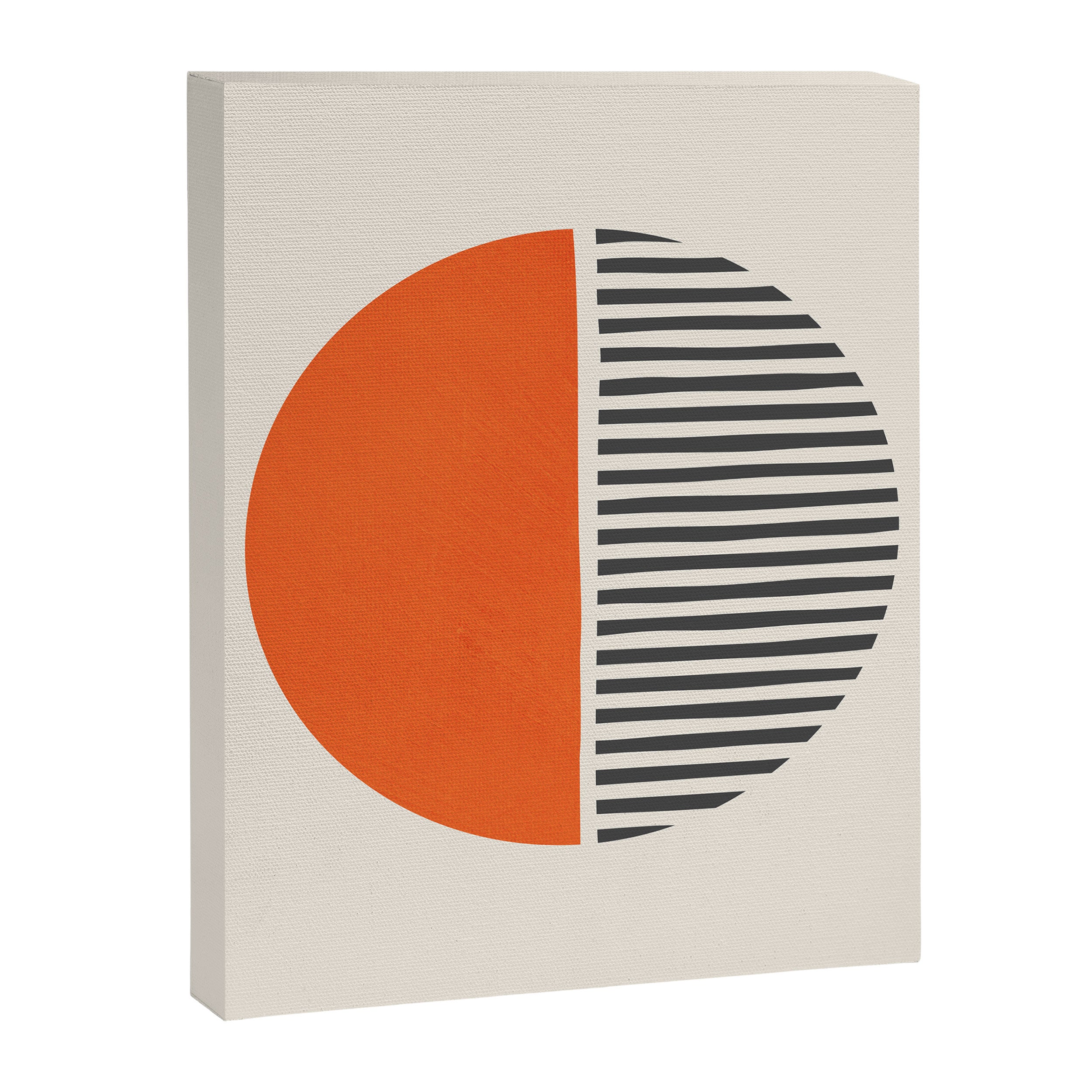 Bold Orange Circle Black Lines Canvas Print Gallery Image 6