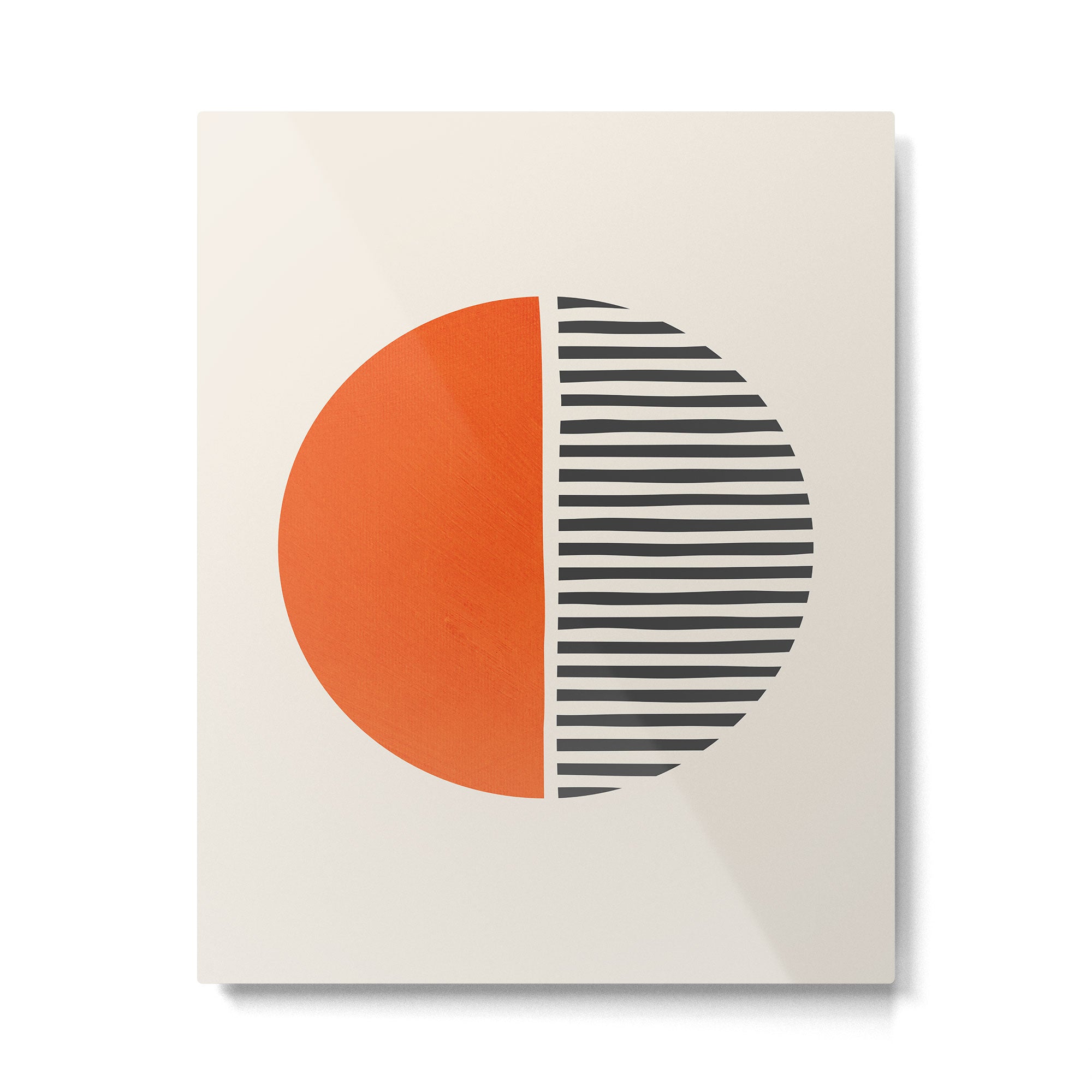 Bold Orange Circle Black Lines Metal Print Gallery Image 4