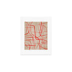 Bold Red Lines Artwork Beige Background  Art Print Gallery Image 1