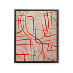 Bold Red Lines Artwork Beige Background  Framed Canvas Print Gallery Image 6