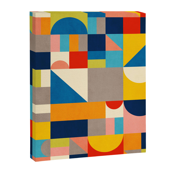 Bright Colorful Geometric Modern Vibrant Art Canvas Print Gallery Image 1