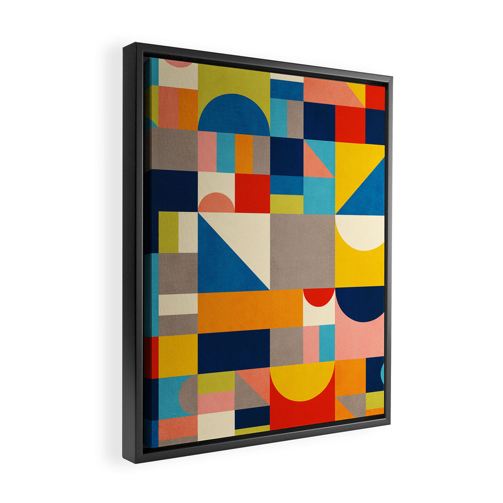 Bright Colorful Geometric Modern Vibrant Art Framed Canvas Print Gallery Image 2