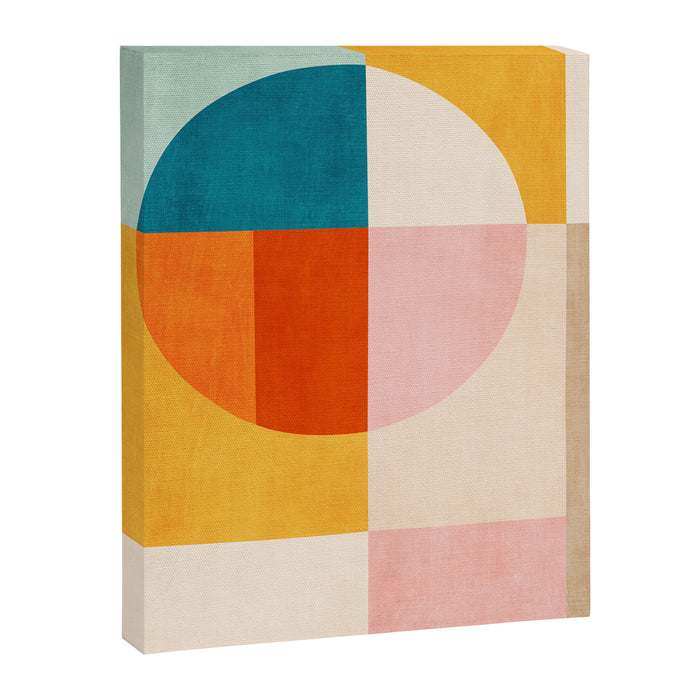 Bright Pastel Tones Geometric Abstract Artwork Canvas Print Gallery Image 1
