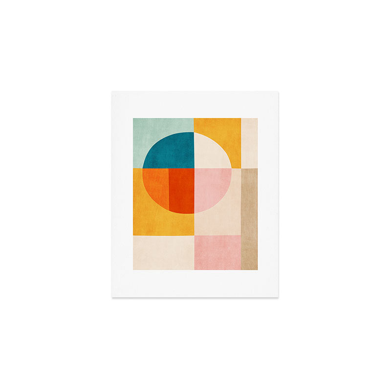 Bright Pastel Tones Geometric Abstract Artwork Art Print Gallery Image 1