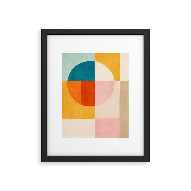 Bright Pastel Tones Geometric Abstract Artwork Framed Art Print Gallery Image 5