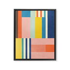 Bright Pastels Geometric Colorful Abstract Artwork Framed Canvas Print Gallery Image 6