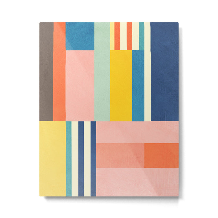 Bright Pastels Geometric Colorful Abstract Artwork Metal Print Gallery Image 1