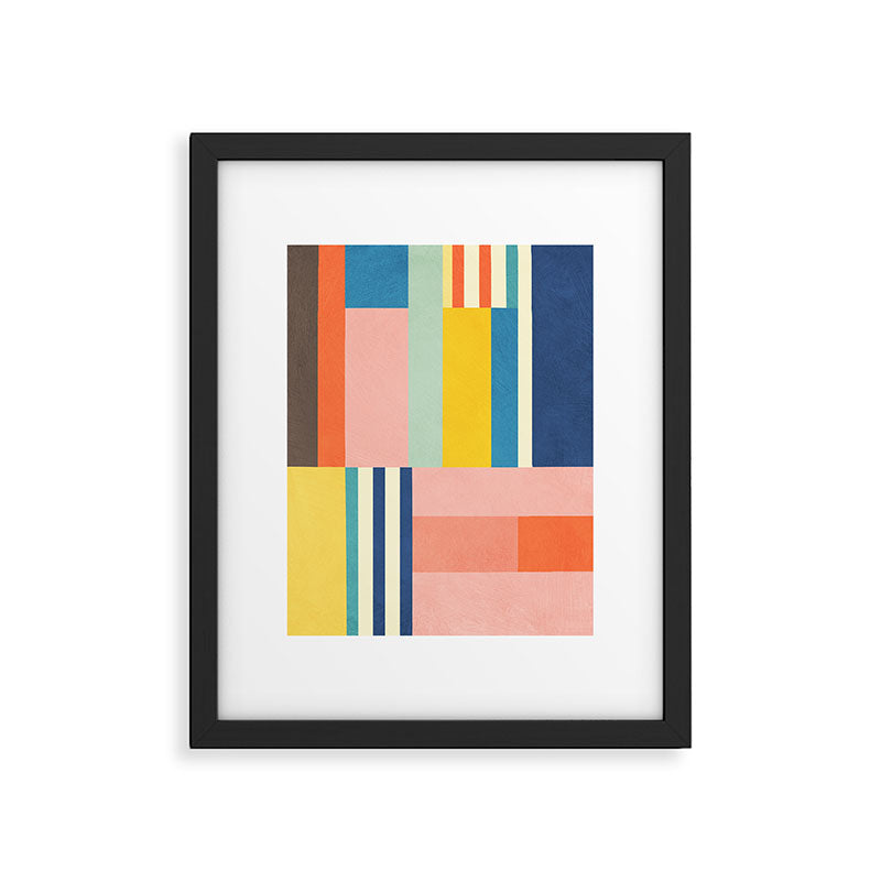 Bright Pastels Geometric Colorful Abstract Artwork Framed Art Print Gallery Image 5