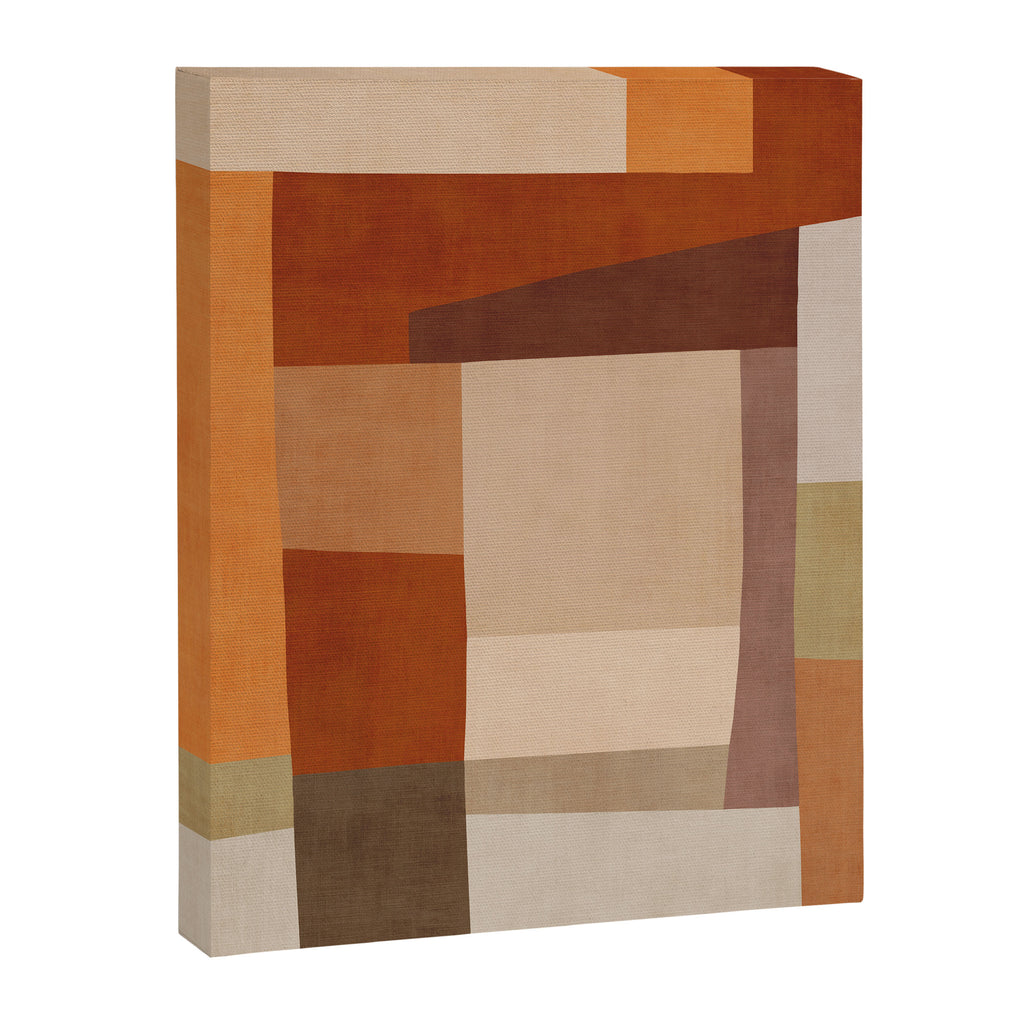 Brown Burnt Orange Beige Tones Green Abstract Art Canvas Print Gallery Image 6