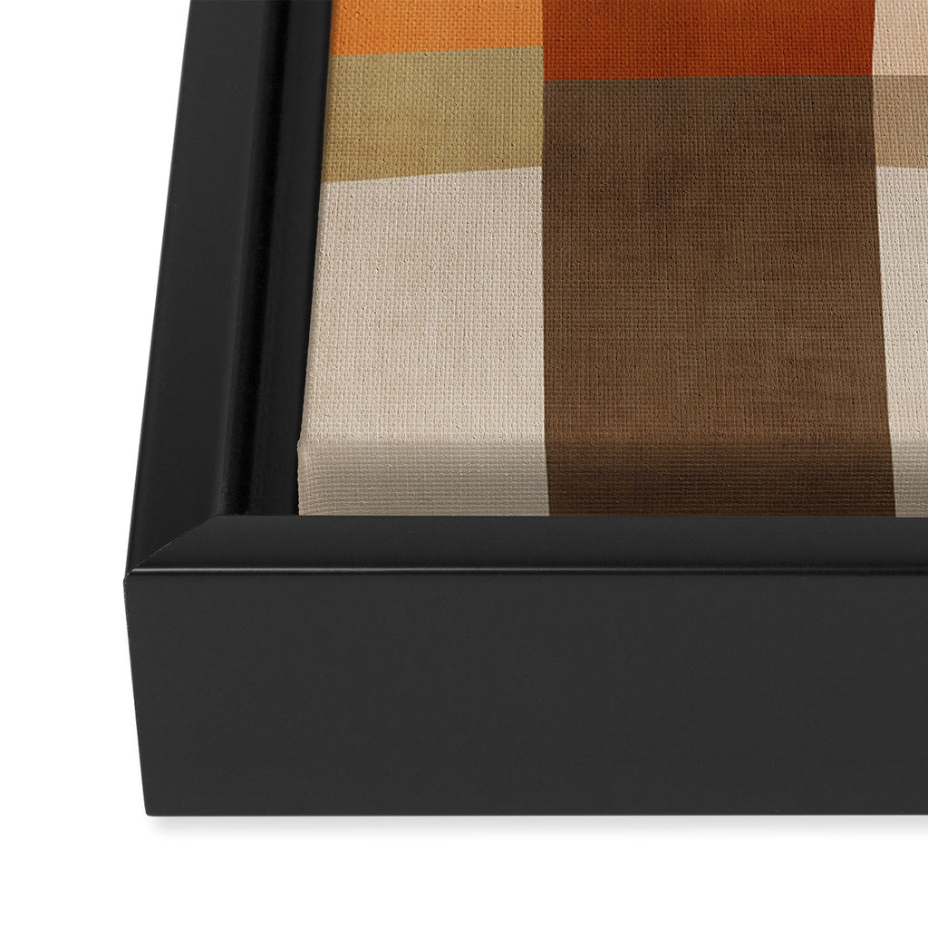 Brown Burnt Orange Beige Tones Green Abstract Art Framed Canvas Print Gallery Image 3