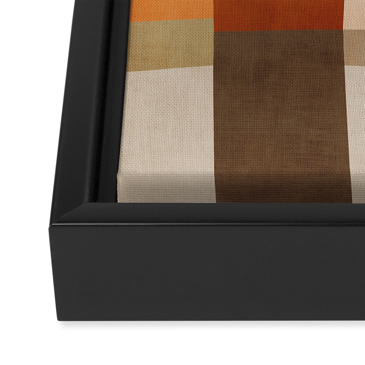 Brown Burnt Orange Beige Tones Green Abstract Art Framed Canvas Print Gallery Image 3