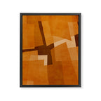 Burnt Orange Abstract Shapes Framed Canvas Print Gallery Image 8