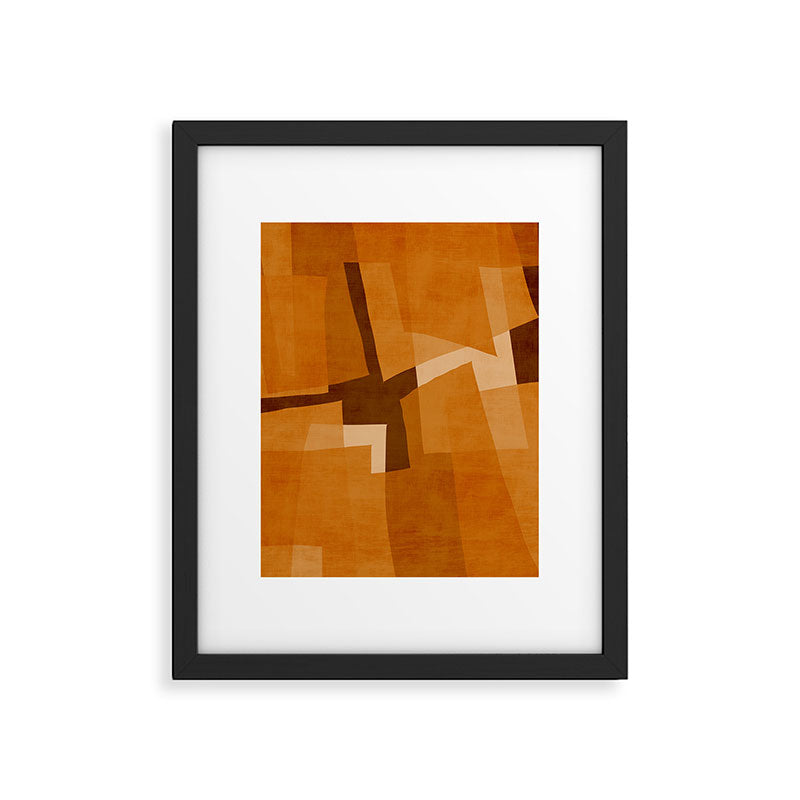 Burnt Orange Abstract Shapes Framed Art Print Gallery Image 6
