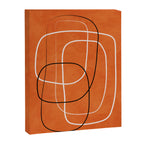 Burnt Orange Black White Lines Abstract Canvas Print Gallery Image 6