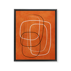 Burnt Orange Black White Lines Abstract Framed Canvas Print Gallery Image 6