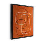 Burnt Orange Black White Lines Abstract Framed Canvas Print Gallery Image 2