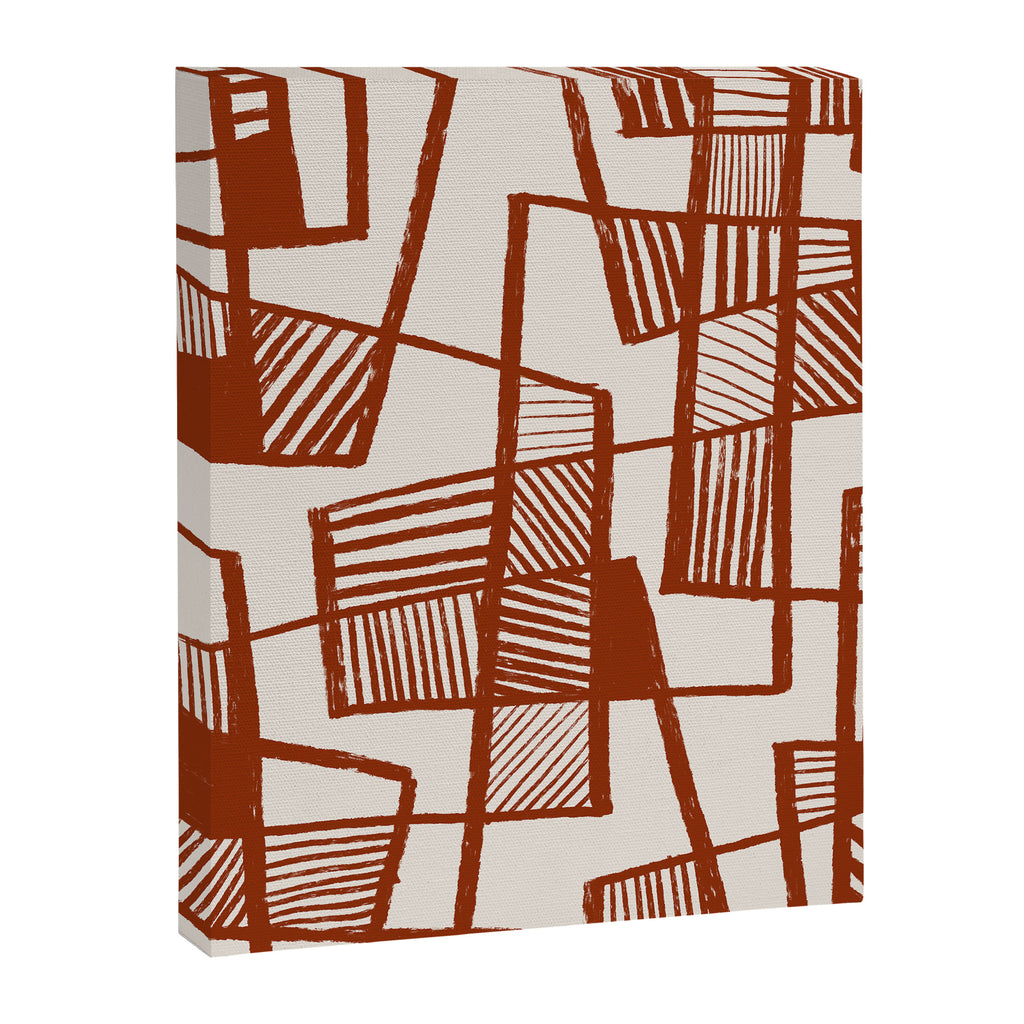 Burnt Orange Line Art Pattern Canvas Print Gallery Image 6
