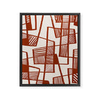 Burnt Orange Line Art Pattern Framed Canvas Print Gallery Image 6