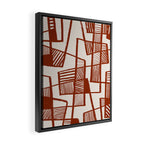Burnt Orange Line Art Pattern Framed Canvas Print Gallery Image 2