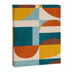 Burnt Orange Teal Yellow Geometric Abstract Canvas Print Gallery Image 6