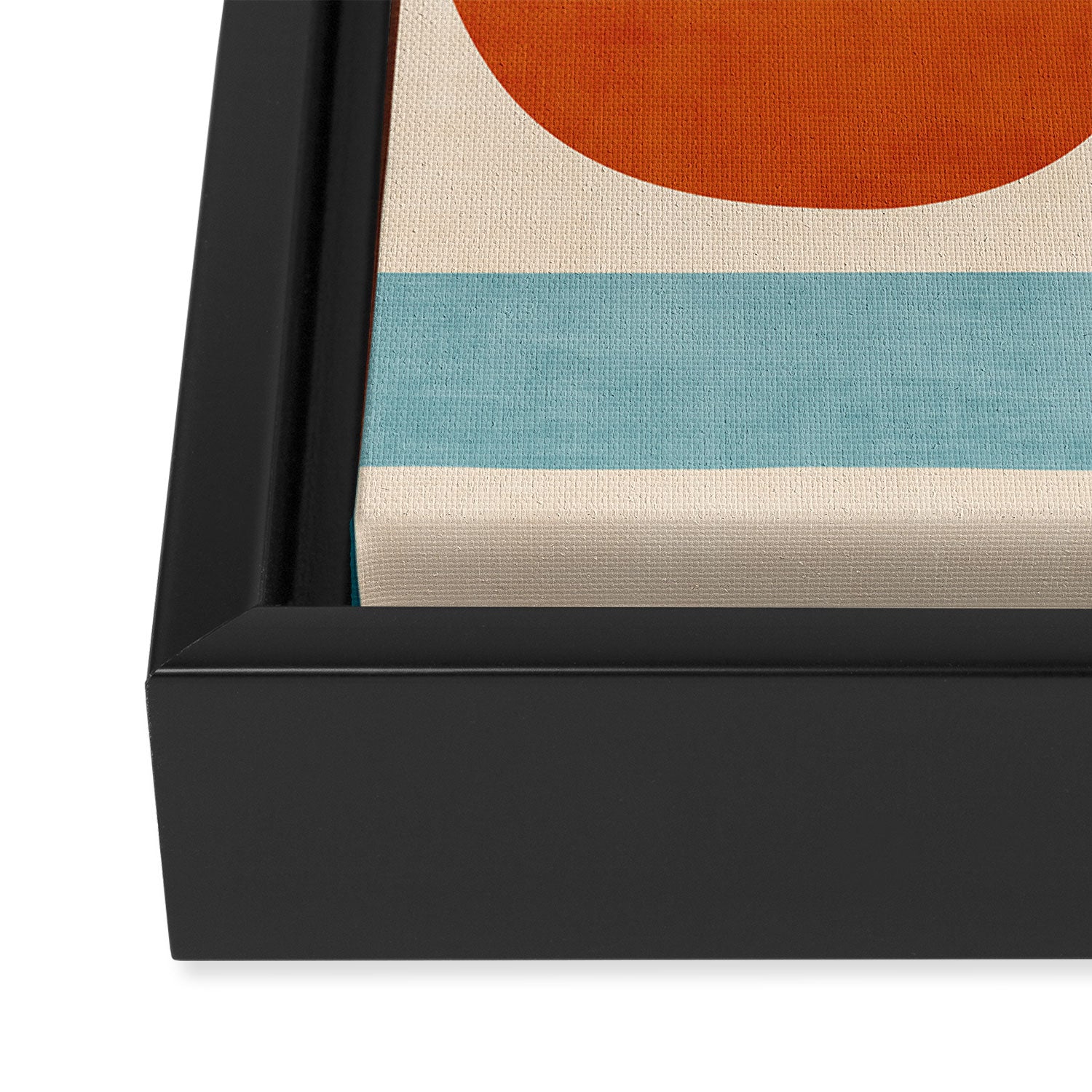 Burnt Orange Teal Yellow Geometric Abstract Framed Canvas Print Gallery Image 3