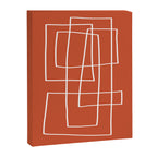 Burnt Orange White Line Art Minimalist Orange Artwork Canvas Print Gallery Image 6