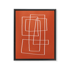 Burnt Orange White Line Art Minimalist Orange Artwork Framed Canvas Print Gallery Image 6