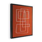 Burnt Orange White Line Art Minimalist Orange Artwork Framed Canvas Print Gallery Image 2