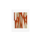 Burnt-Orange Tan Beige Lines Abstract Artwork Art Print Gallery Image 1