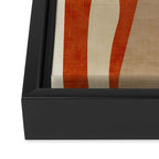 Burnt-Orange Tan Beige Lines Abstract Artwork Framed Canvas Print Gallery Image 3