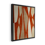 Burnt-Orange Tan Beige Lines Abstract Artwork Framed Canvas Print Gallery Image 2